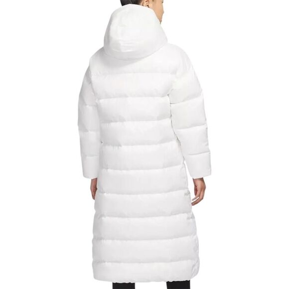 Nike Therma-FIT Long White Duck Down Puffer Coat Women’s Sz 1X Hooded Full Zip - Picture 3 of 8